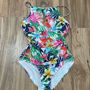 NWOT Ellen Tracy Multicolor Floral Women's Swim One Piece